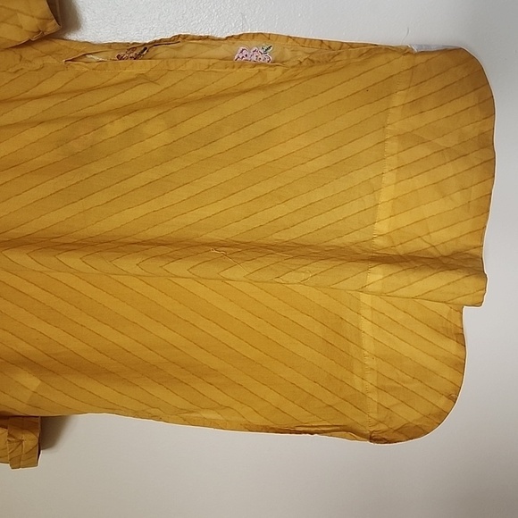 Sana Safinaz Ethnic Khaadi Kurta Kameez Tunic Yellow Floral Embroidered Size M - Picture 12 of 15